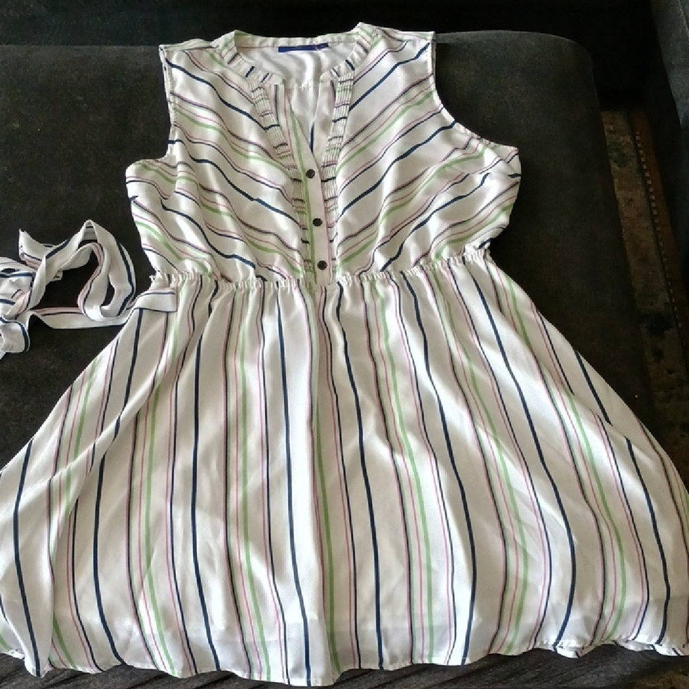 Apt. 9 White Striped Mini Dress